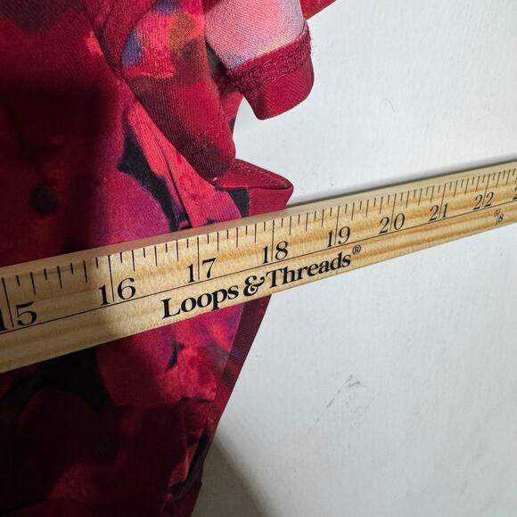 Lauren Ralph Lauren Women’s Floral Ruched Sheath Dress Size 12 Pink Short Sleeve - Picture 7 of 13